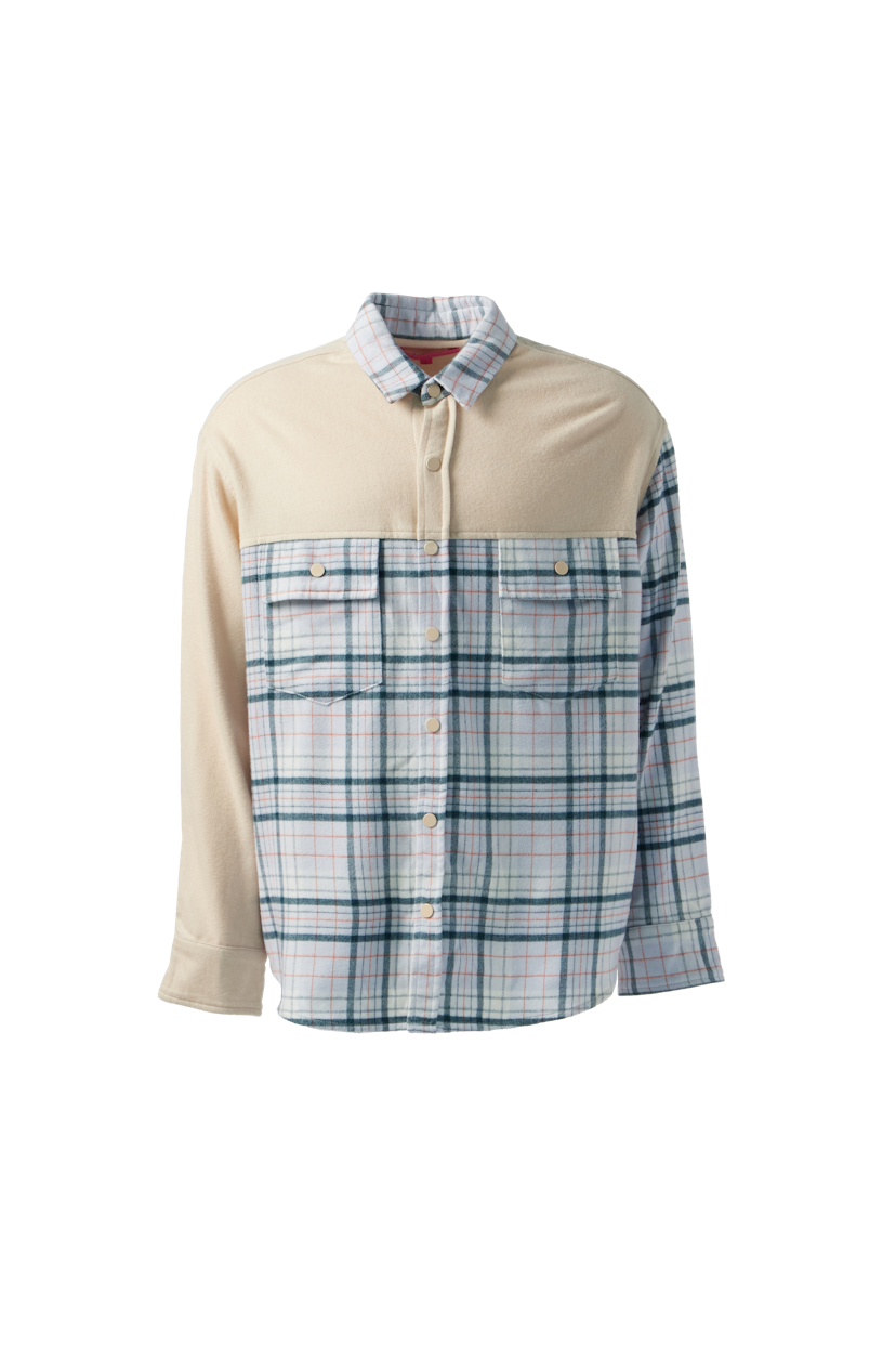 THE ELDER STATESMAN - Patch Flannel Button Overshirt product image