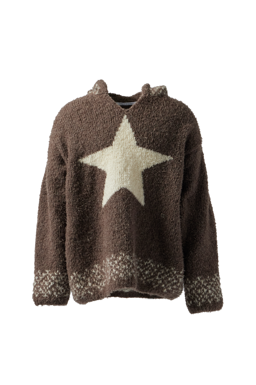 CHILDREN OF THE DISCORDANCE - Oversized Star Motif Knit Hoodie product image