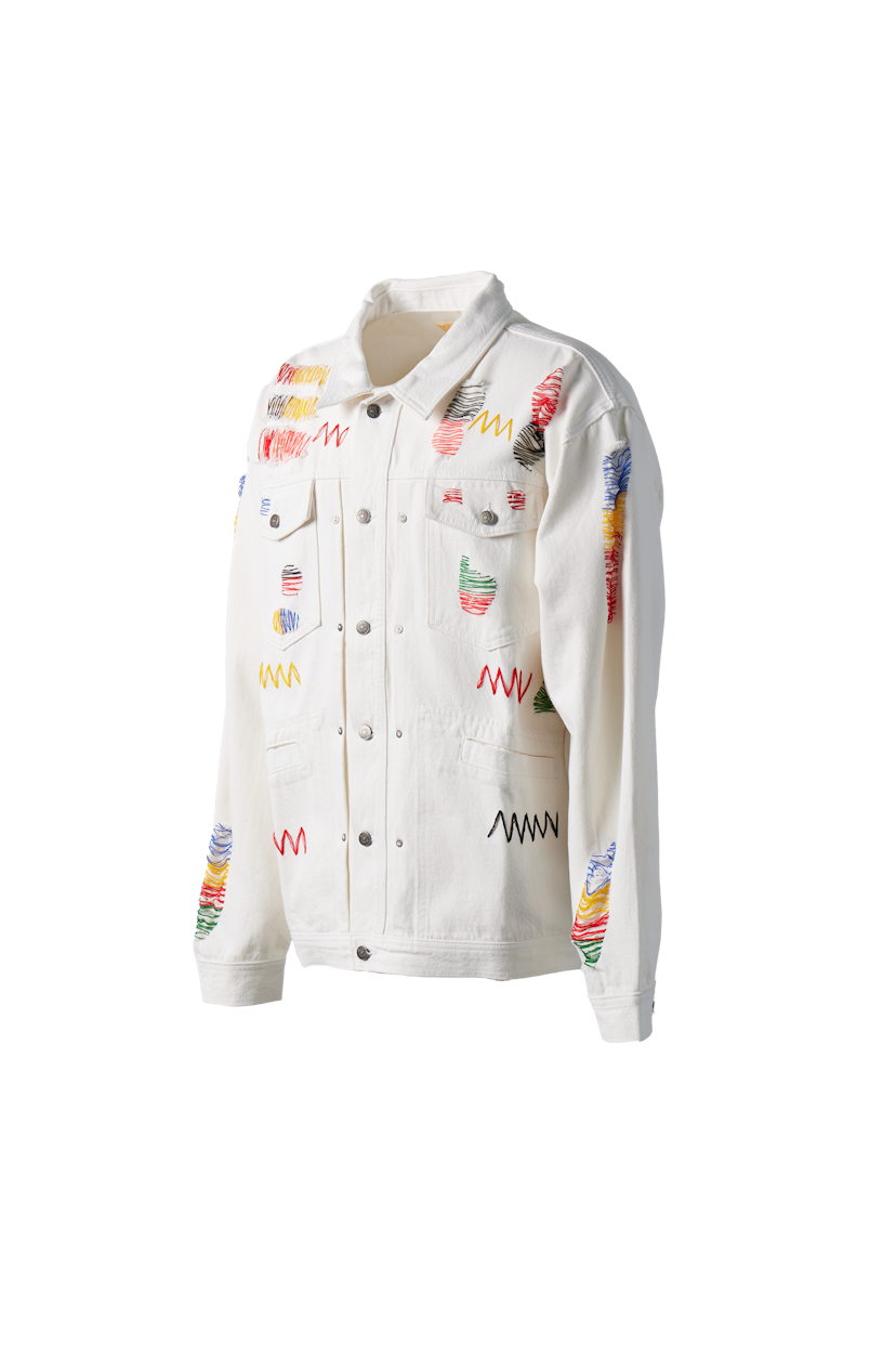 GLASS CYPRESS - Multicolor Denim Jacket product image